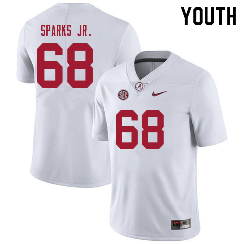 Alabama Crimson Tide Youth Alajujuan Sparks Jr. #68 White NCAA Nike Authentic Stitched 2021 College Football Jersey DL16J58YZ